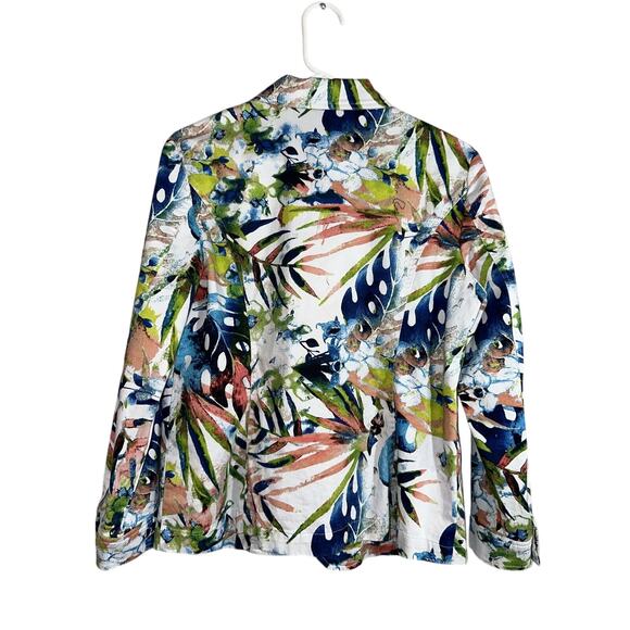 Drapers & Damons Tropical Floral Print Zip Up Jacket Medium - Picture 2 of 8